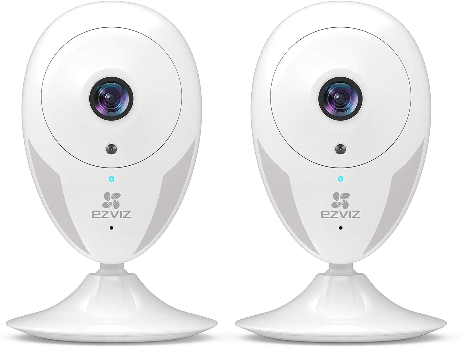 EZVIZ Home Security Camera WiFi-bewaking, babyfoon, 7,5 m nachtzicht, bewegingswaarschuwing, tweerichtingsaudio, werken met Alexa en Google Assistant (CTQ2C 1080P 2PK)
